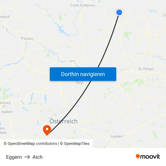 Eggern to Aich map