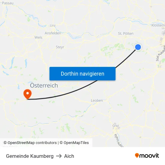 Gemeinde Kaumberg to Aich map