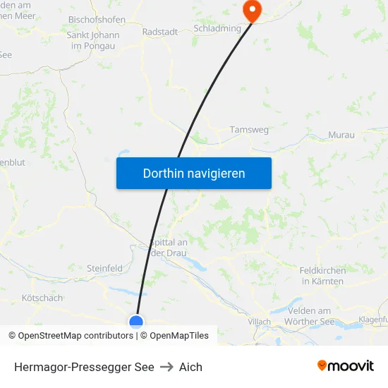 Hermagor-Pressegger See to Aich map