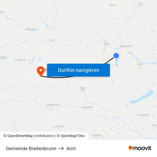 Gemeinde Breitenbrunn to Aich map