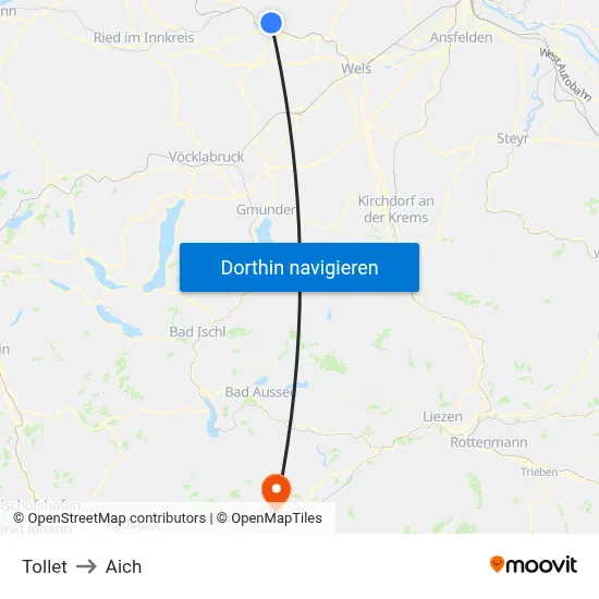 Tollet to Aich map