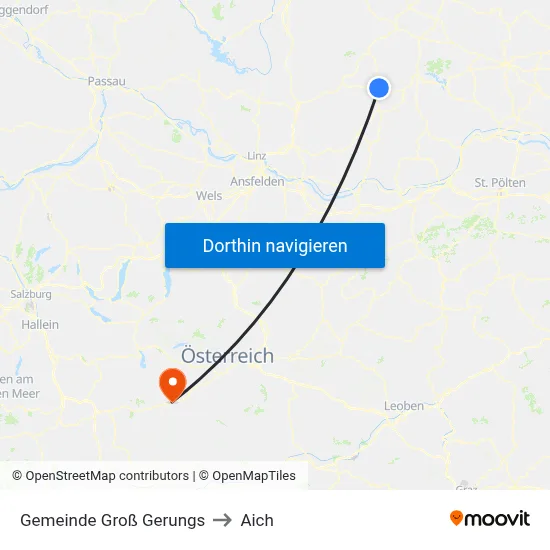 Gemeinde Groß Gerungs to Aich map
