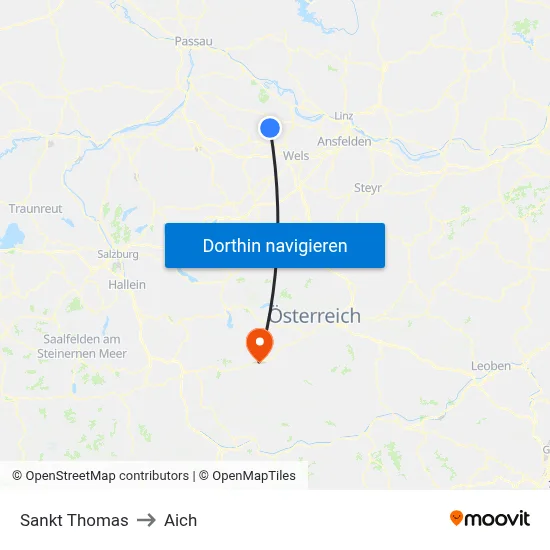 Sankt Thomas to Aich map