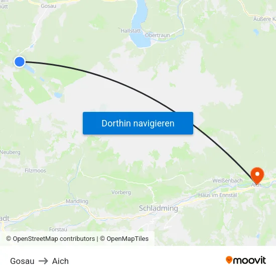 Gosau to Aich map
