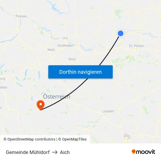 Gemeinde Mühldorf to Aich map