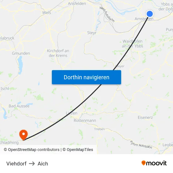 Viehdorf to Aich map