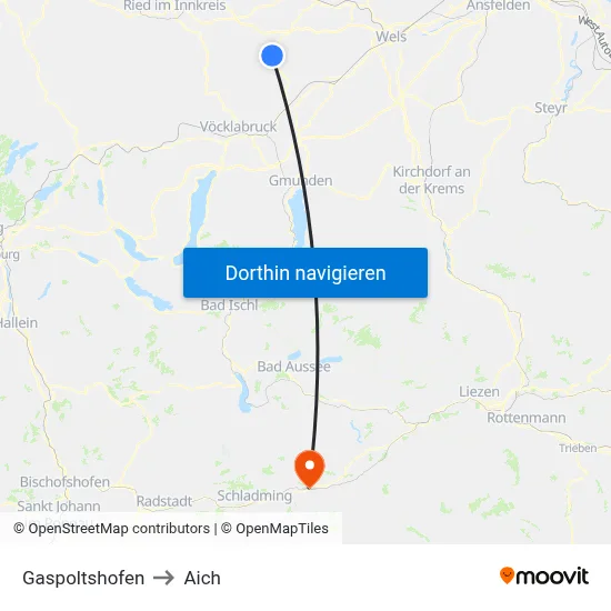 Gaspoltshofen to Aich map