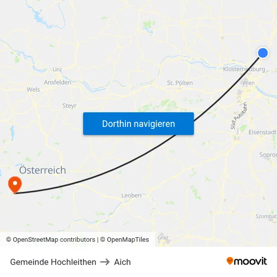 Gemeinde Hochleithen to Aich map