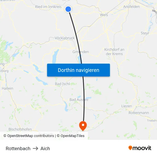 Rottenbach to Aich map