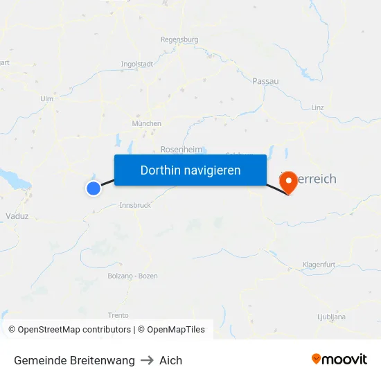Gemeinde Breitenwang to Aich map