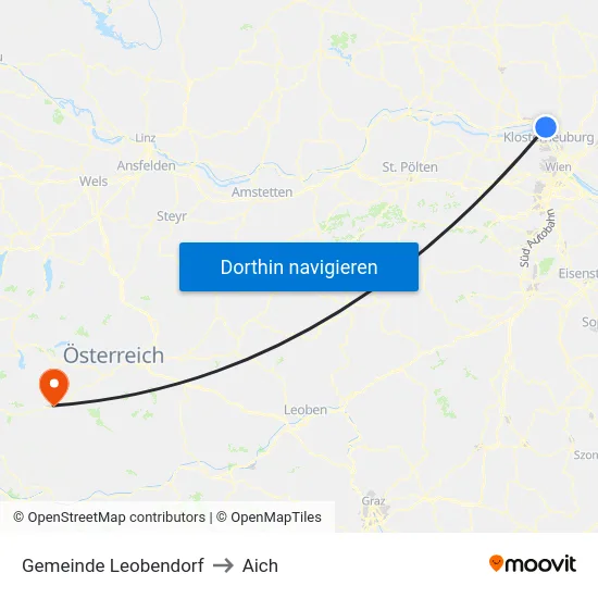 Gemeinde Leobendorf to Aich map