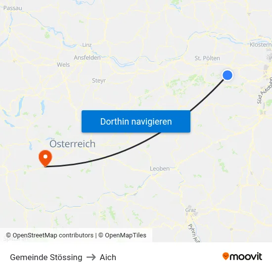 Gemeinde Stössing to Aich map