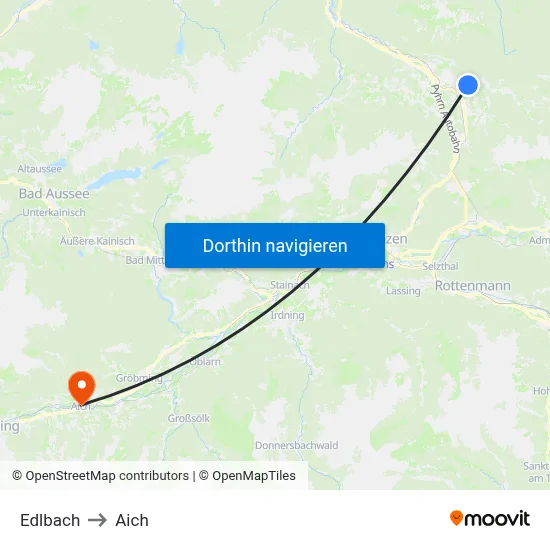 Edlbach to Aich map