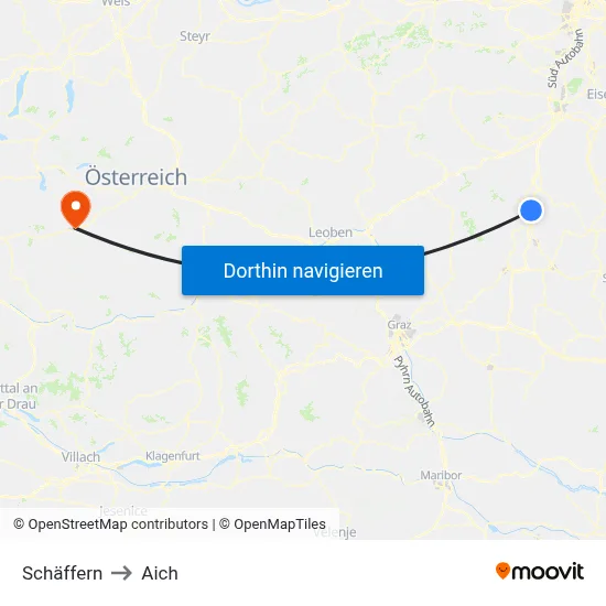 Schäffern to Aich map