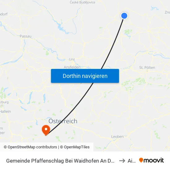 Gemeinde Pfaffenschlag Bei Waidhofen An Der Thaya to Aich map