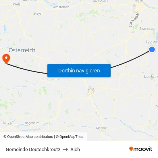 Gemeinde Deutschkreutz to Aich map