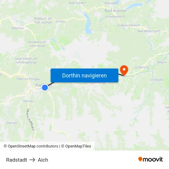 Radstadt to Aich map