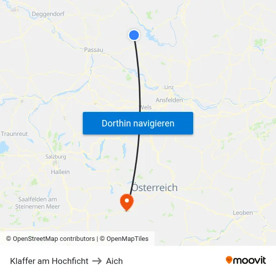 Klaffer am Hochficht to Aich map