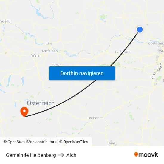 Gemeinde Heldenberg to Aich map