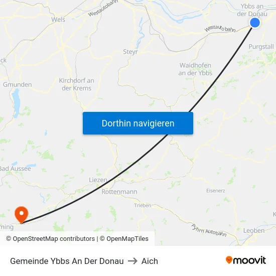 Gemeinde Ybbs An Der Donau to Aich map