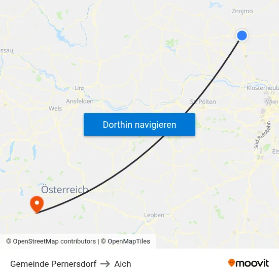 Gemeinde Pernersdorf to Aich map