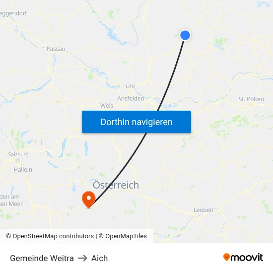 Gemeinde Weitra to Aich map