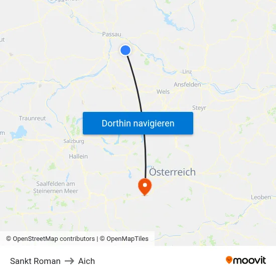 Sankt Roman to Aich map