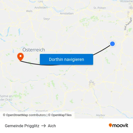 Gemeinde Prigglitz to Aich map