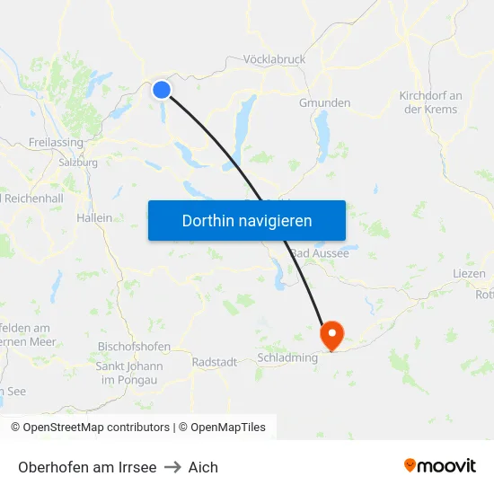 Oberhofen am Irrsee to Aich map