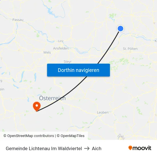 Gemeinde Lichtenau Im Waldviertel to Aich map
