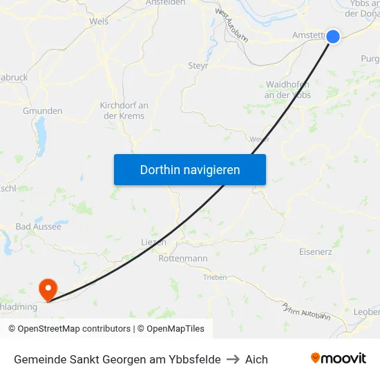 Gemeinde Sankt Georgen am Ybbsfelde to Aich map