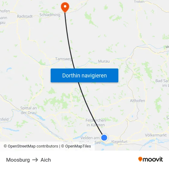 Moosburg to Aich map