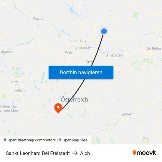 Sankt Leonhard Bei Freistadt to Aich map
