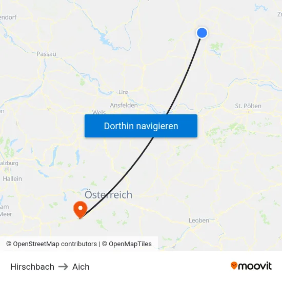 Hirschbach to Aich map