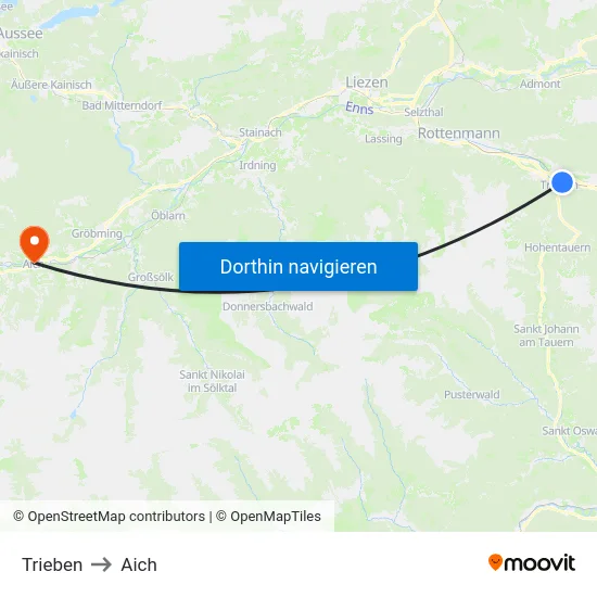 Trieben to Aich map