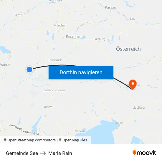 Gemeinde See to Maria Rain map