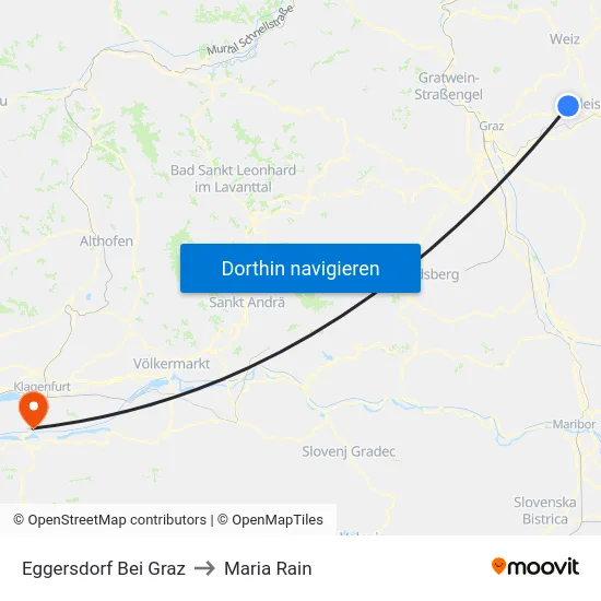 Eggersdorf Bei Graz to Maria Rain map