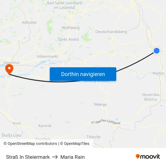 Straß In Steiermark to Maria Rain map