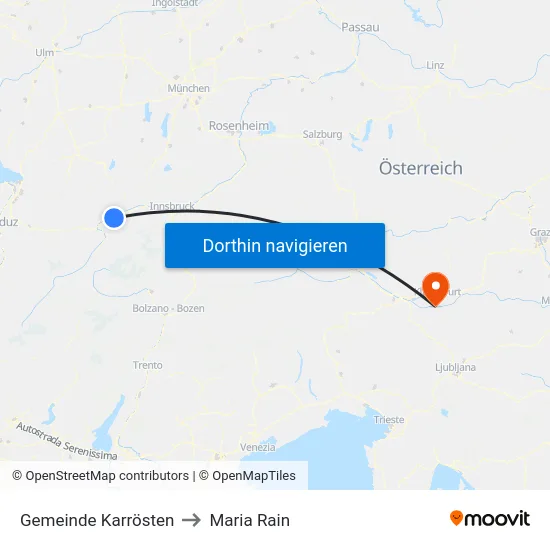 Gemeinde Karrösten to Maria Rain map