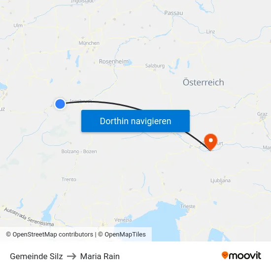 Gemeinde Silz to Maria Rain map