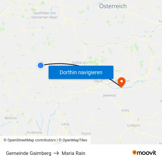Gemeinde Gaimberg to Maria Rain map