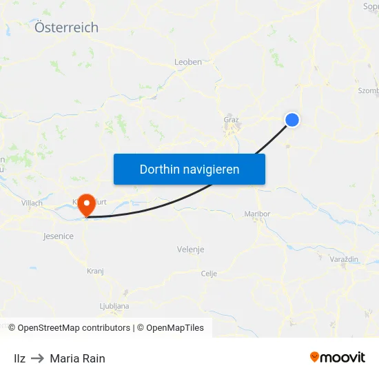 Ilz to Maria Rain map