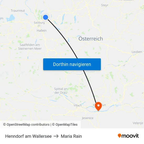 Henndorf am Wallersee to Maria Rain map