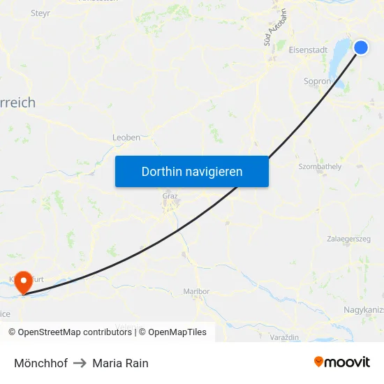 Mönchhof to Maria Rain map