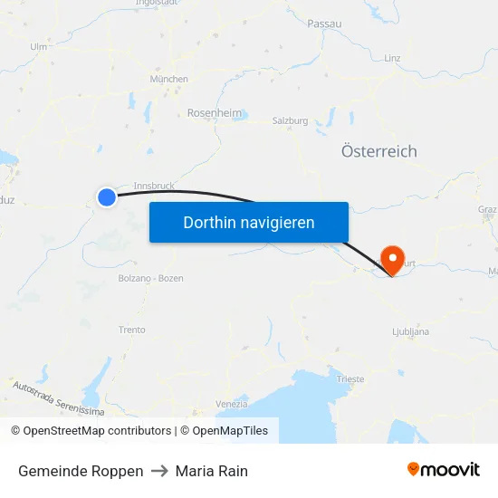 Gemeinde Roppen to Maria Rain map