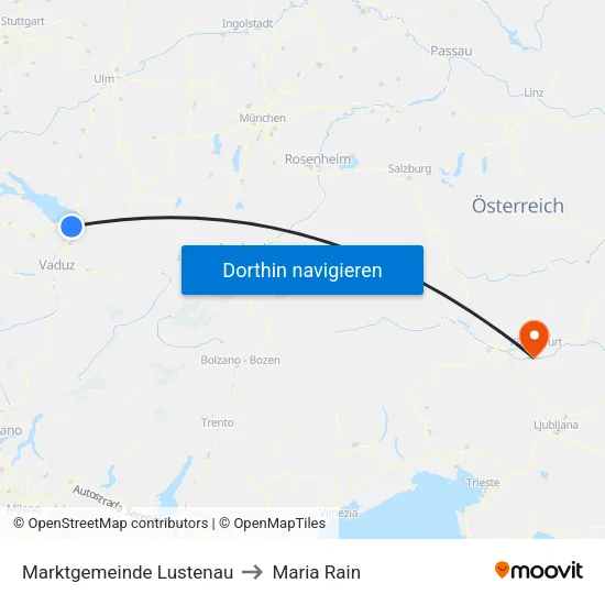 Marktgemeinde Lustenau to Maria Rain map