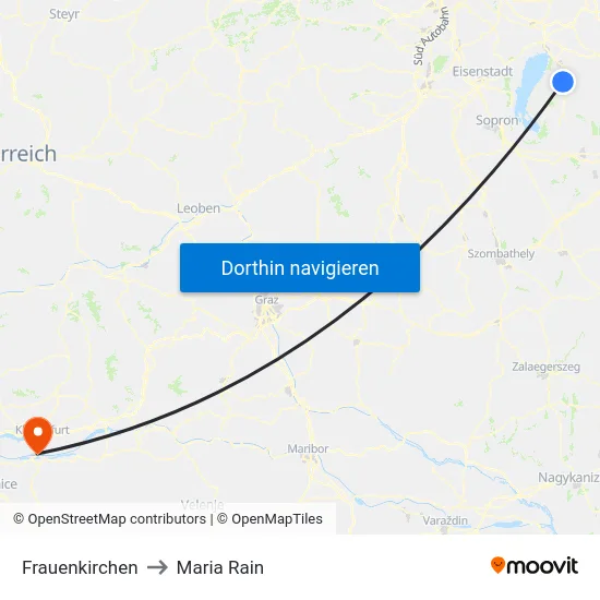 Frauenkirchen to Maria Rain map
