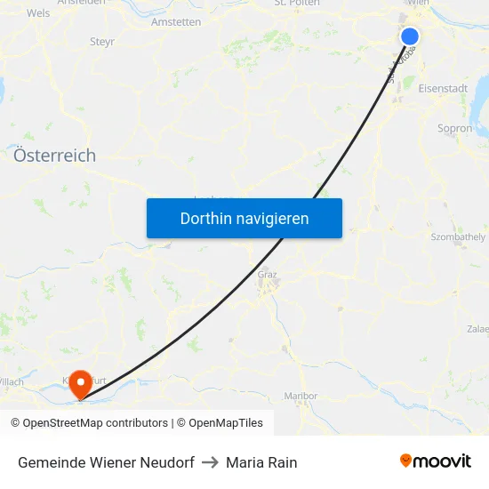 Gemeinde Wiener Neudorf to Maria Rain map