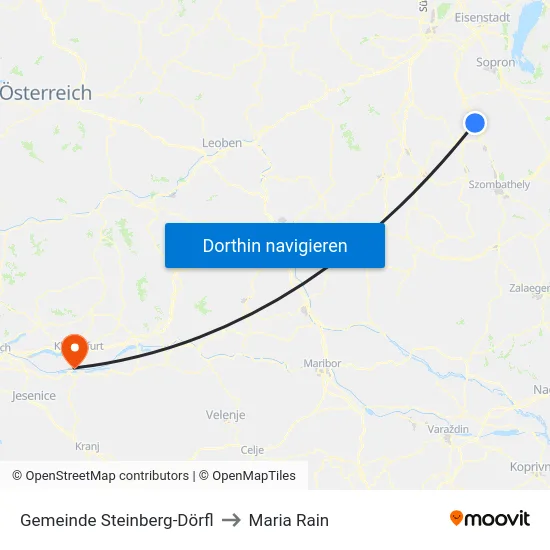 Gemeinde Steinberg-Dörfl to Maria Rain map