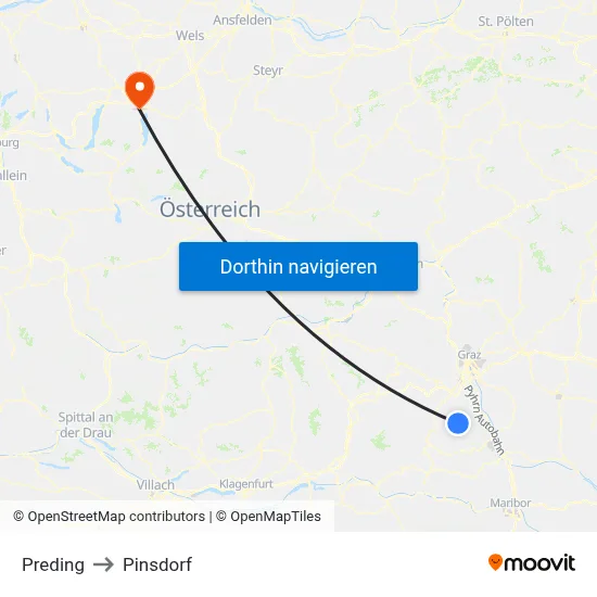 Preding to Pinsdorf map
